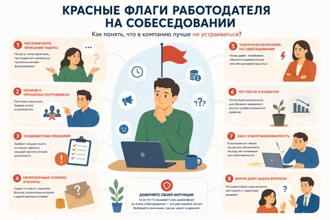 Красные флаги работодателя на собеседовании: как понять, что в компанию лучше не устраиваться?